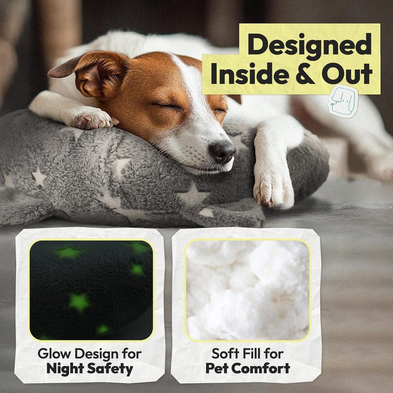 POMESEA Dog Calming Pillow, Glow in The Dark Dog Put Head on, Soft Question Mark Pillows for Dogs, Kids, Adults, Washable Dog Bed Pillow, Cozy Dog Body Pillow (L Gray) - Image 4